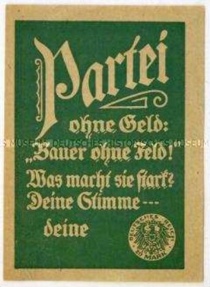 Spendenaufruf der Deutschnationalen Volkspartei
