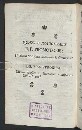 Questio in Auguralis