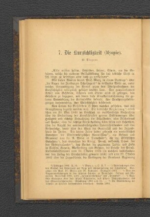 7. Die Kurzsichtigkeit (Myopie).