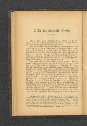 7. Die Kurzsichtigkeit (Myopie).