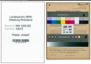 Entnazifizierung Joseph Hoppe, geb. 26.12.1885 (Studienrat)