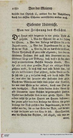 Siebenter Unterricht: Von der Zeichnung des Gesichts