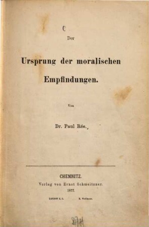 Der Ursprung der moralischen Empfindungen