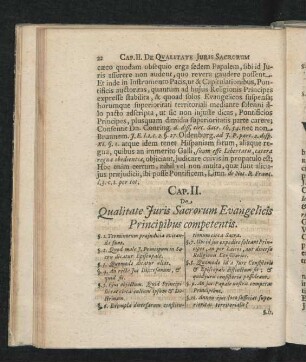Cap. II. De Qualitate Iuris Sacrorum Evangelicis Principibus competentis.