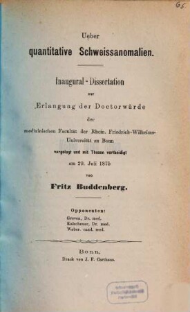 Ueber quantitative Schweissanomalien