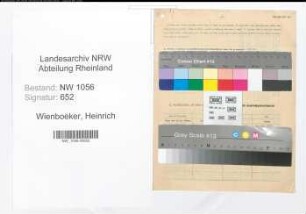 Entnazifizierung Heinrich Wienboeker , geb. 11.12.1894 (Polizist)