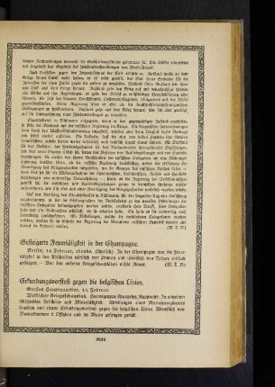 Gesteigerte Feuertätigkeit in der Champagne.