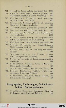 Lithographien, Radierungen, Schabkunstblätter, Reproduktionen (Nr. 734-831)