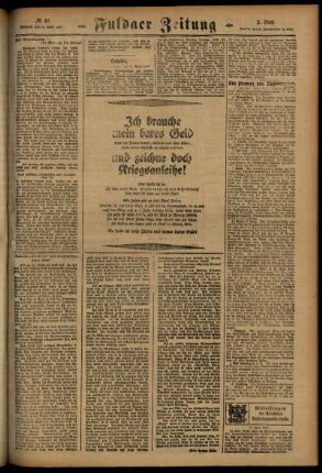 Zweite Ausgabe vom Mittwoch, den 11. April 1917.