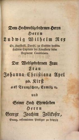 Über die Vortheile und Gefahren der Armuth für Jünglinge auf der Akademie : Eine Abschiedsrede an meine Freunde ; Als eine Beilage zu dem Versuche über die Leiden und Widerwärtigkeiten des menschlichen Lebens
