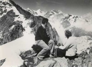 Auf dem Eggishorn mit Blick Richtung Finsteraarhorn