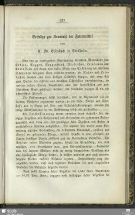 Beiträge zur Kenntniß der Futtermittel