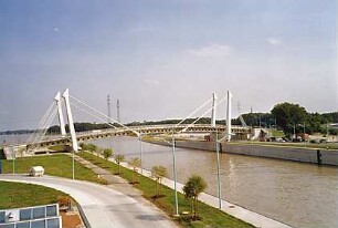 Hansjakob, Gottfried; Wien - Donau (AT); Donauinsel und Donaukraftwerk Freudenau - Donaukraftwerk Freudenau, Kraftwerkinsel und Brücke