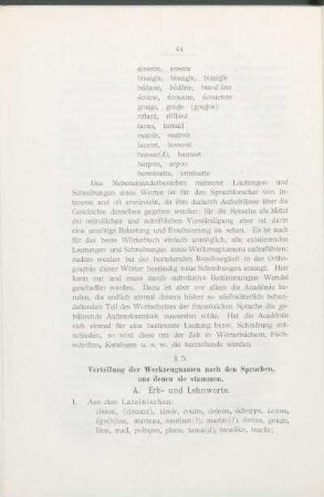 A. Erb- und Lehnworte.