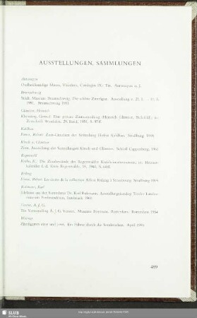 Ausstellungen, Sammlungen