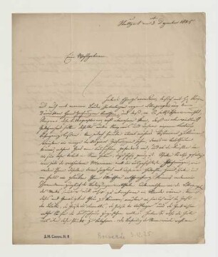 Brief von Sulpiz Boisserée an Joseph Heller