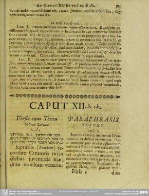 Caput XII. & ult.