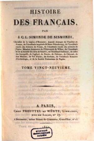 Histoire des Français. 29