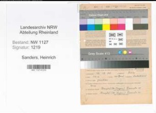 Entnazifizierung Heinrich Sanders , geb. 13.12.1900 (Zahnarzt)