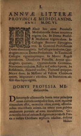 Literae annuae Societatis Jesu. [19.] 1606/08 (1618)