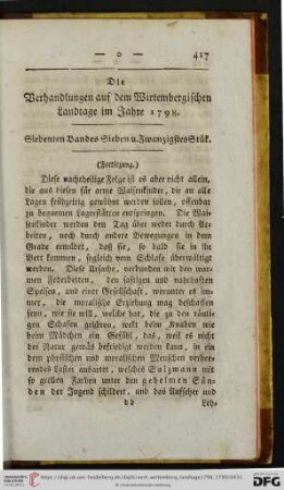 Siebenten Bandes Sieben u. Zwanzigstes Stuek.