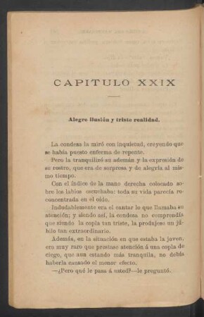 Capítulo XXIX - Alegre ilusión y triste realidad.