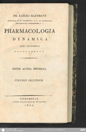 2: Ph. Caroli Hartmann Pharmacologia dynamica : usui academico adcommodata