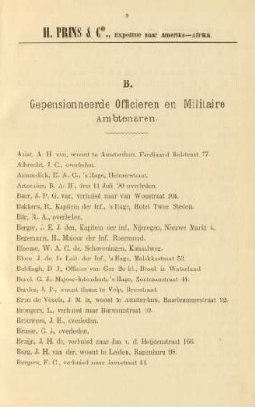 B. Gepensioneerde officieren en militaire ambtenaren
