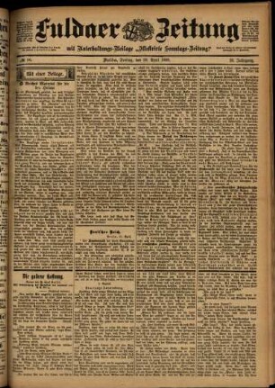 Ausgabe vom Freitag, den 28. April 1899.