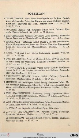 I. Porzellan (Nr. 1-36)