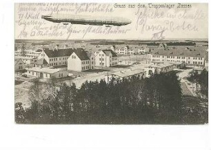 Truppenlager Zossen mit Ansicht eines Luftschiffes