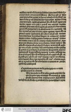 Capitulum primum de sex principiis et eorum predicatione in communi.