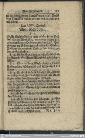 Das LXIV [i.e. LXIII]. Capitel. Vom Schröpffen