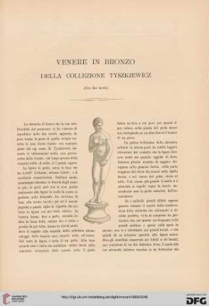 1: Venere in bronzo della collezione Tyszkiewicz