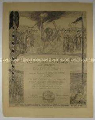 Erinnerungsurkunde zur Weltausstellung für Buchgewerbe und Graphik in Leipzig 1914