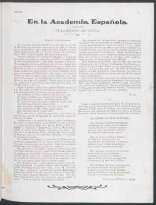 En la Academia Española : (Fragmento de carta)