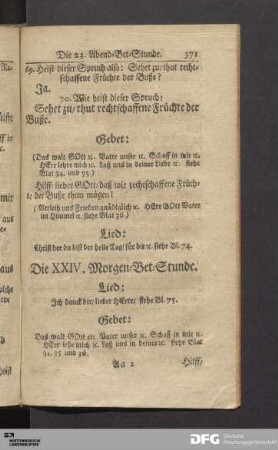 Die XXIV. Morgen-Bet-Stunde.
