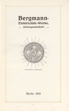 Bergmann - Elektricitäts-Werke, Aktiengesellschaft