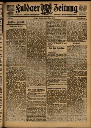 Erste Ausgabe vom Freitag, den 03. März 1905.