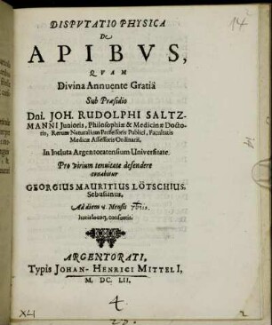 Disputatio Physica De Apibus