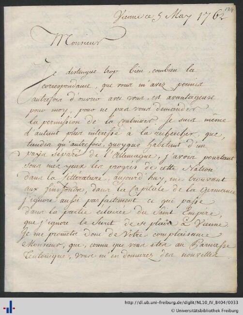 Brief vom 05.05.1762.