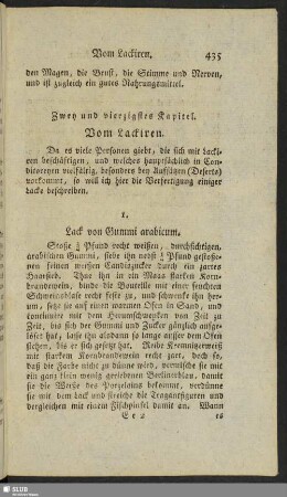 Zwey und vierzigstes Kapitel. Vom Lackiren