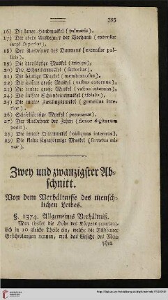 Zwey und zwanzigster Abschnitt