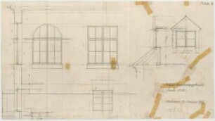 Fischer, Theodor; München; Bayerische Geschützwerke - Verwaltungsgebäude - Fenster (Teilgrundriss,Ansichten, Schnitte)
