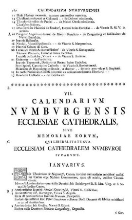 VII. Calendarium Numburgensis Ecclesiae Cathedralis,...