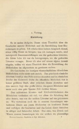 1. Vortag. Einleitung