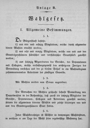 Anlage B. Wahlgesetz.