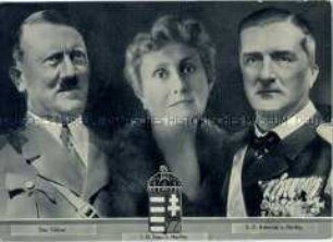 Adolf Hitler mit dem ungarischen Reichsverweser Horthy und Frau