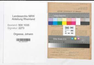 Entnazifizierung Johann Orgassa , geb. 10.07.1890 ()