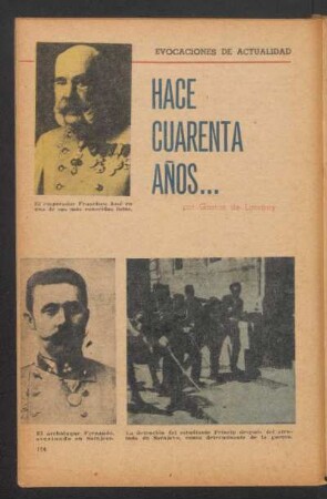 Hace cuarenta años ... : Evocaciones de actualidad